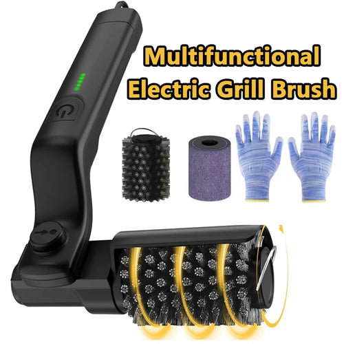 Electric Grill Cleaning Brush Rotary BBQ Cleaner Tool 3-Speed 2600mAh Cordless Rechargeable Adjustable Angle Gifts for Men/Dad